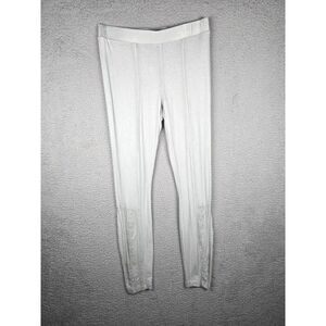 Mind Set by XCVI Gray Cropped Pants M Rayon Crochet Embroidered Pull On
